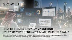 Content marketing strategy Saudi Arabia guide showing digital content planning and lead generation